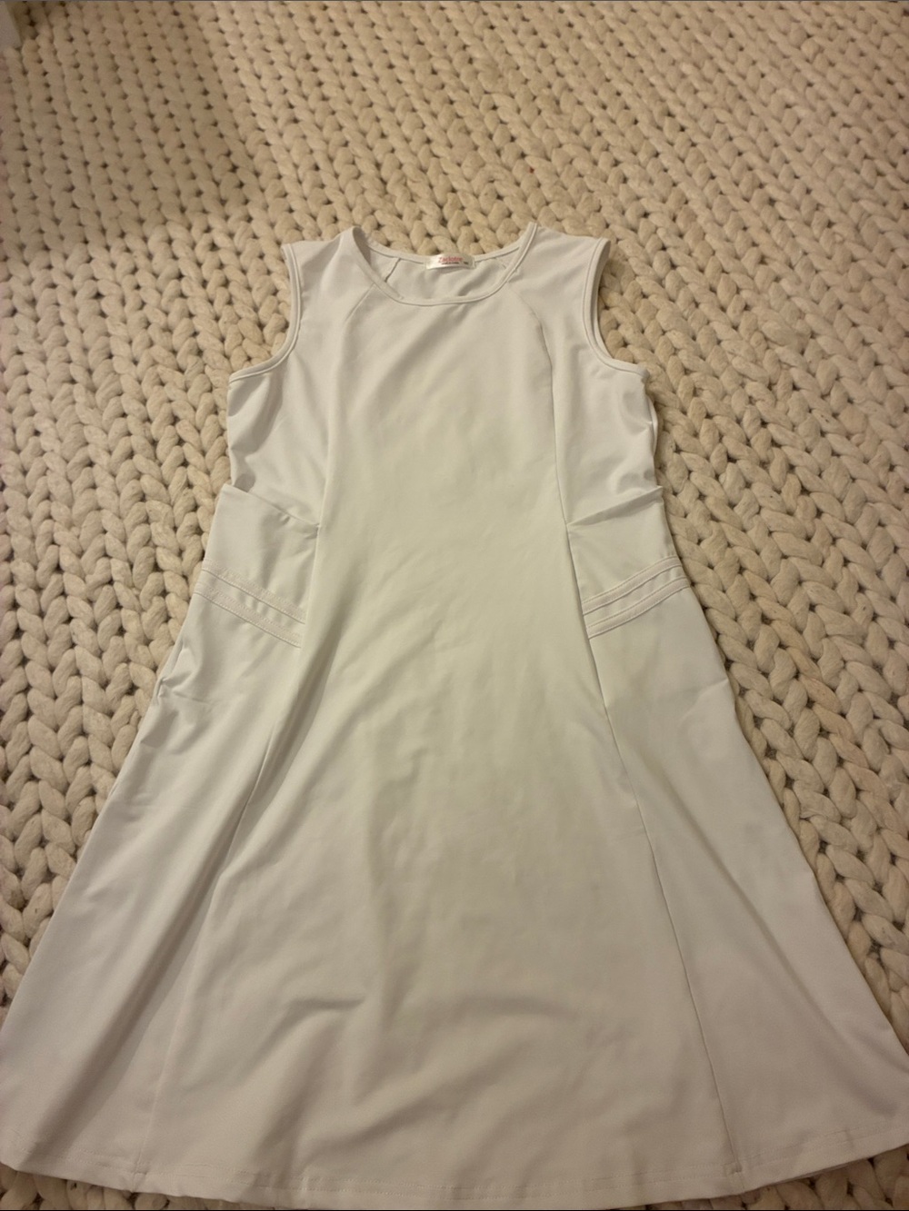 Sleeveless White Midi A-Line Dress
